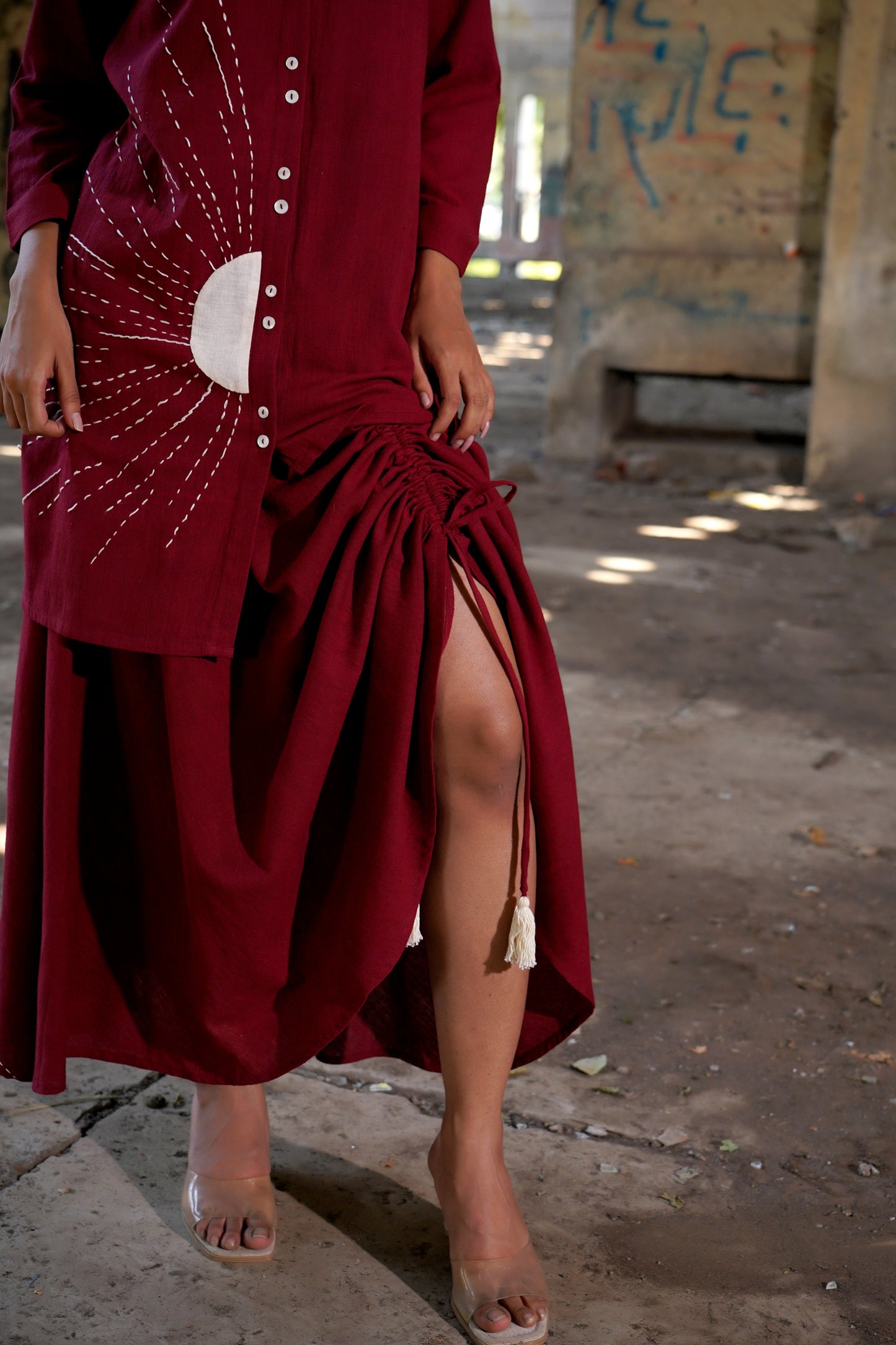 Maroon Radiance Sunburst Tunic