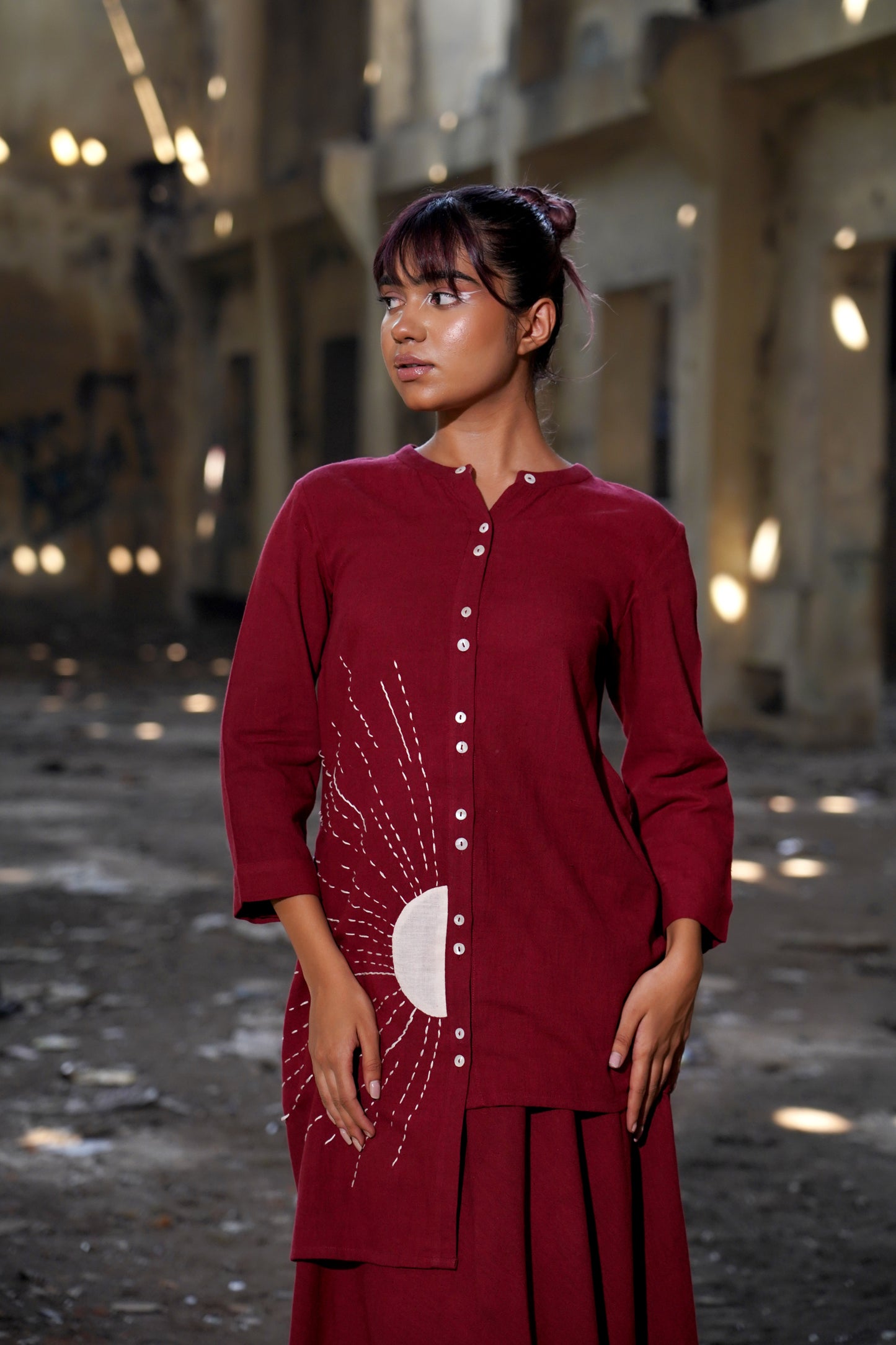 Maroon Radiance Sunburst Tunic